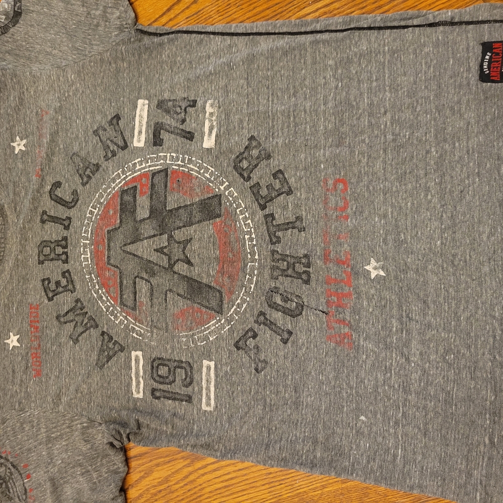 American Fighter Gray and Red Men's Shirt